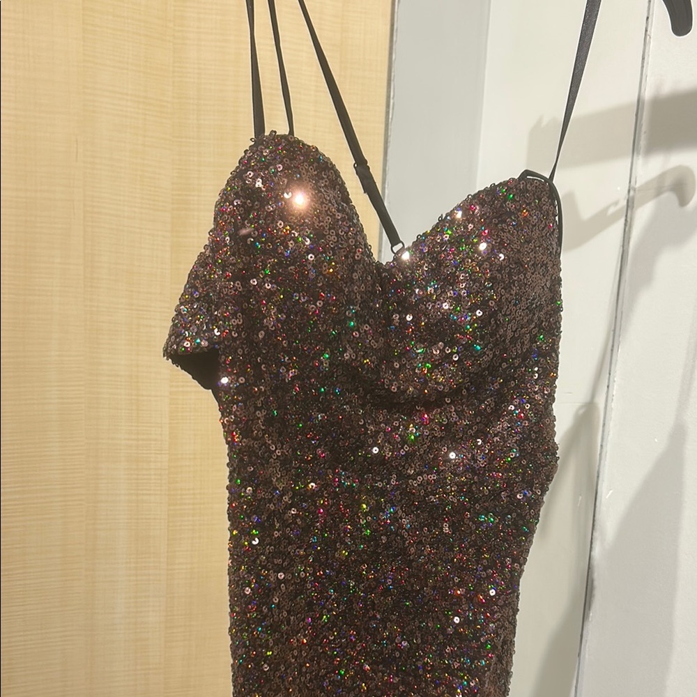 Sequin Spaghetti Strap Dress